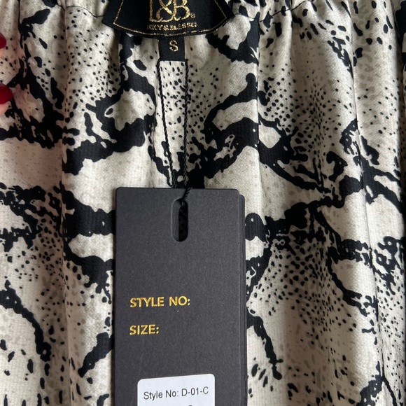 Lucky & Blessed snake skin off the shoulder dress with lace detail sz S NWT! - Picture 2 of 13